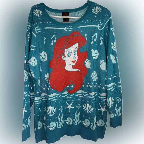 Torrid Sweaters - Disney X Torrid The Little Mermaid Ariel Fair Isle Sweater Women's Plus Size 2